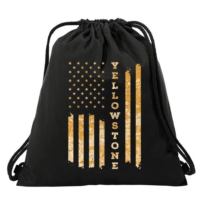 Yellowstone American Flag – Usa National Park Drawstring Bag