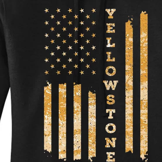 Yellowstone American Flag – Usa National Park Women's Pullover Hoodie