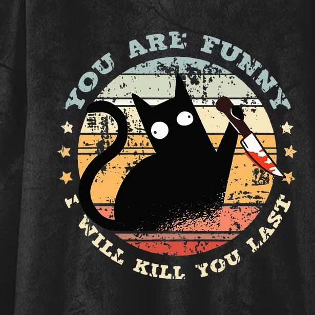 You Are Funny I Will Kill You Last Funny Cat Hooded Wearable Blanket