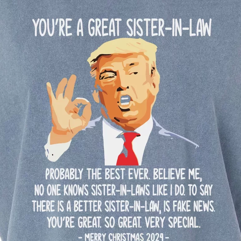 YouRe A Great Sister Inlaw Trump 2024 Christmas Garment-Dyed Women's Muscle Tee