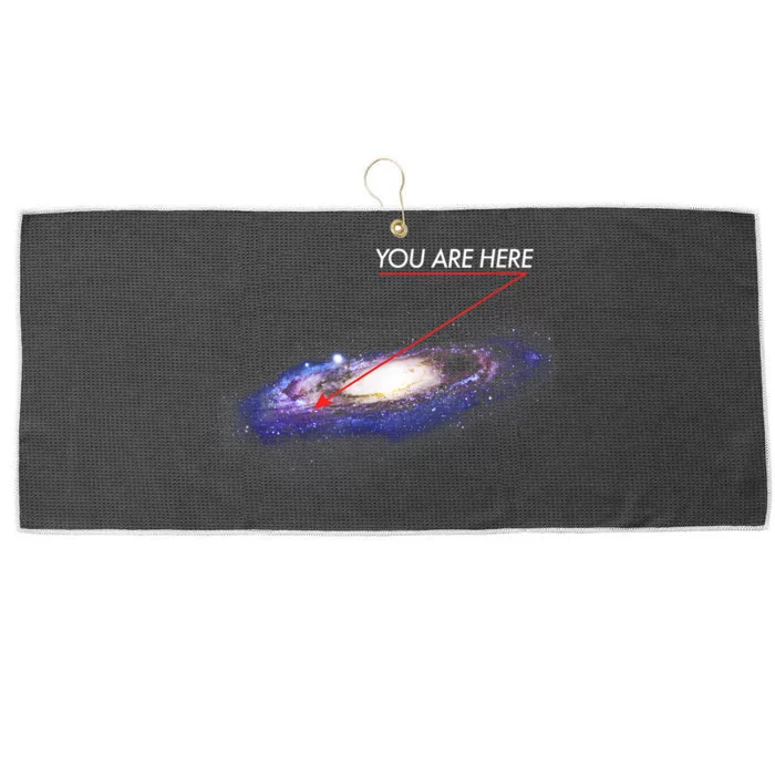 YOU ARE HERE Milky Way Galaxy Funny Outerspace Astronomy Large Microfiber Waffle Golf Towel