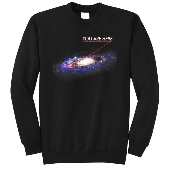 YOU ARE HERE Milky Way Galaxy Funny Outerspace Astronomy Tall Sweatshirt