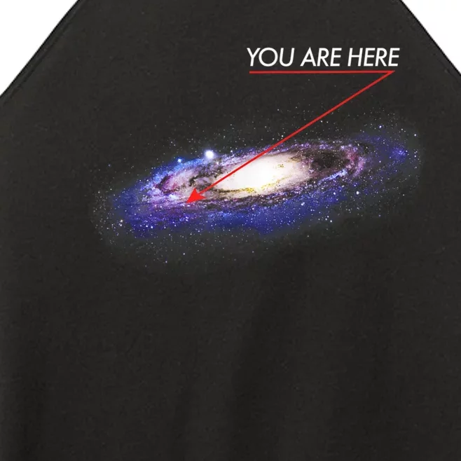 YOU ARE HERE Milky Way Galaxy Funny Outerspace Astronomy Women’s Perfect Tri Rocker Tank