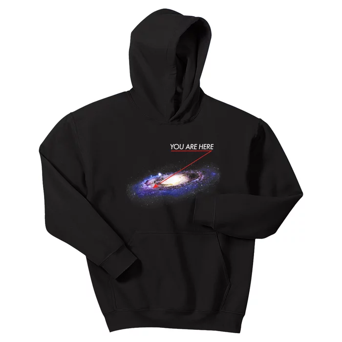 YOU ARE HERE Milky Way Galaxy Funny Outerspace Astronomy Kids Hoodie