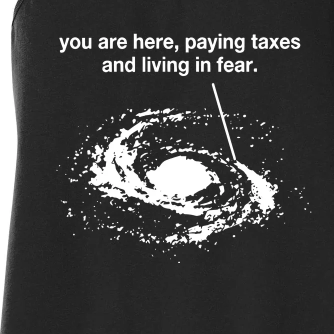 You Are Here Paying Taxes And Living In Fear Women's Racerback Tank