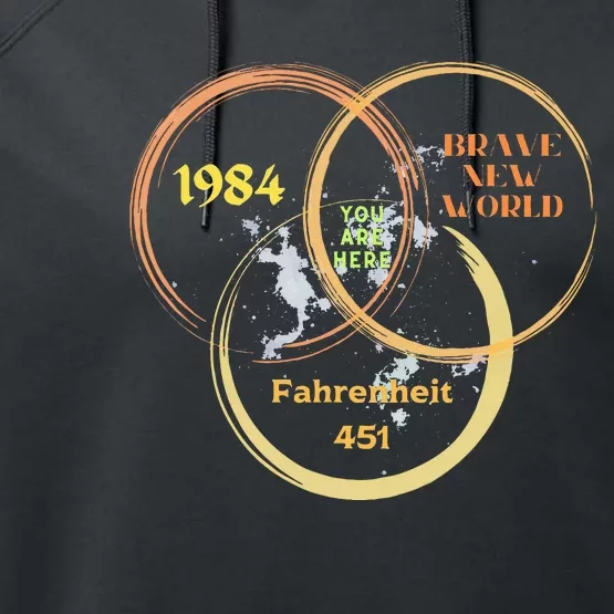 You Are Here 1984 Brave New World Dystopia Performance Fleece Hoodie