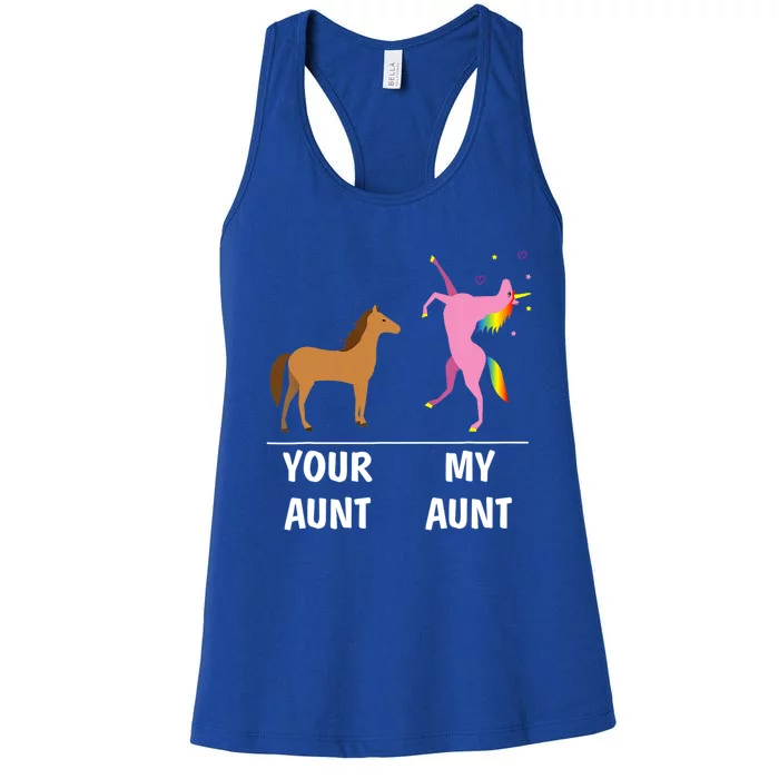 Your Aunt Horse My Aunt Unicorn Funny Outfit Tees Gift Women's Racerback Tank