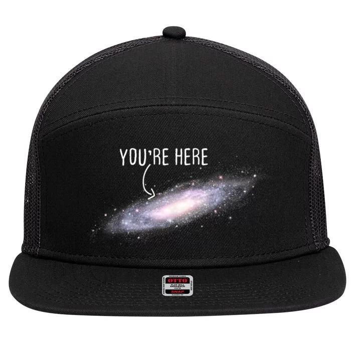 You Are Here Milky Way Science Planet Astronomer 7 Panel Mesh Trucker Snapback Hat