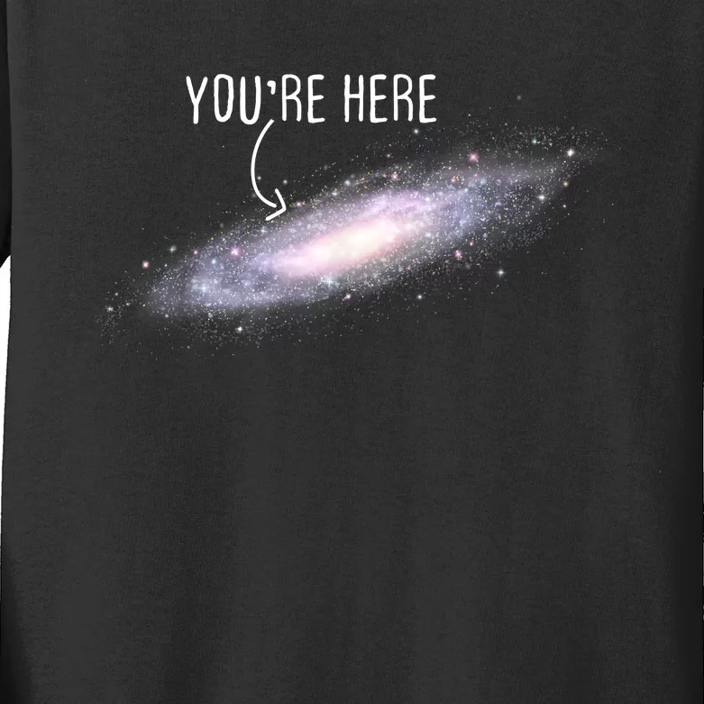 You Are Here Milky Way Science Planet Astronomer Kids Long Sleeve Shirt