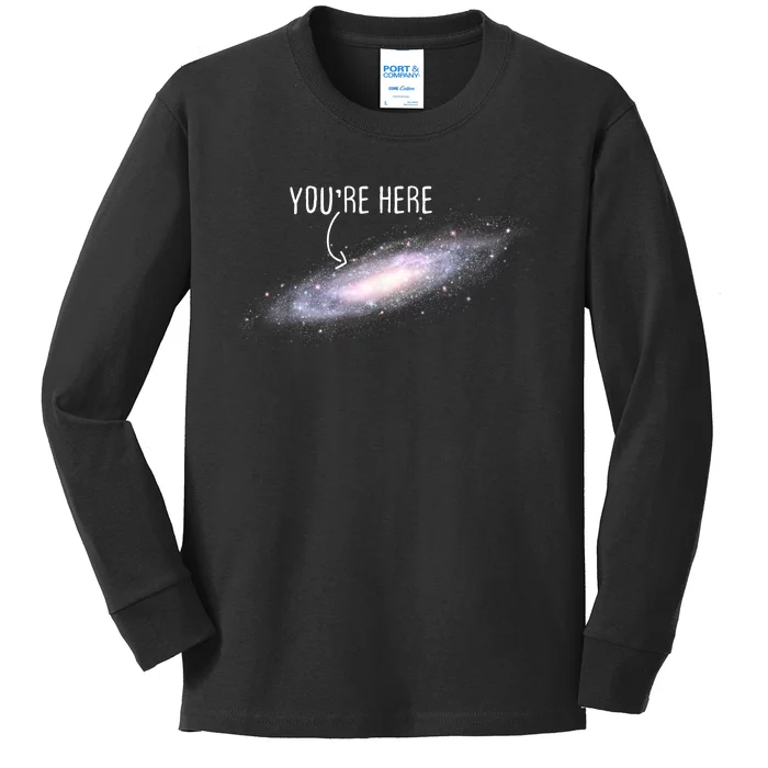 You Are Here Milky Way Science Planet Astronomer Kids Long Sleeve Shirt