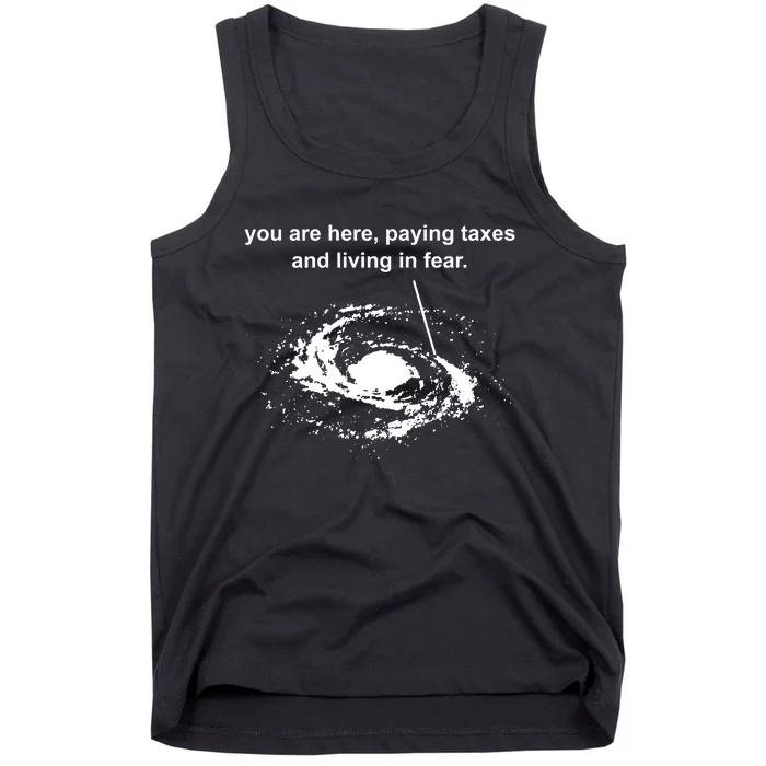 You Are Here Paying Taxes And Living Fear Tank Top