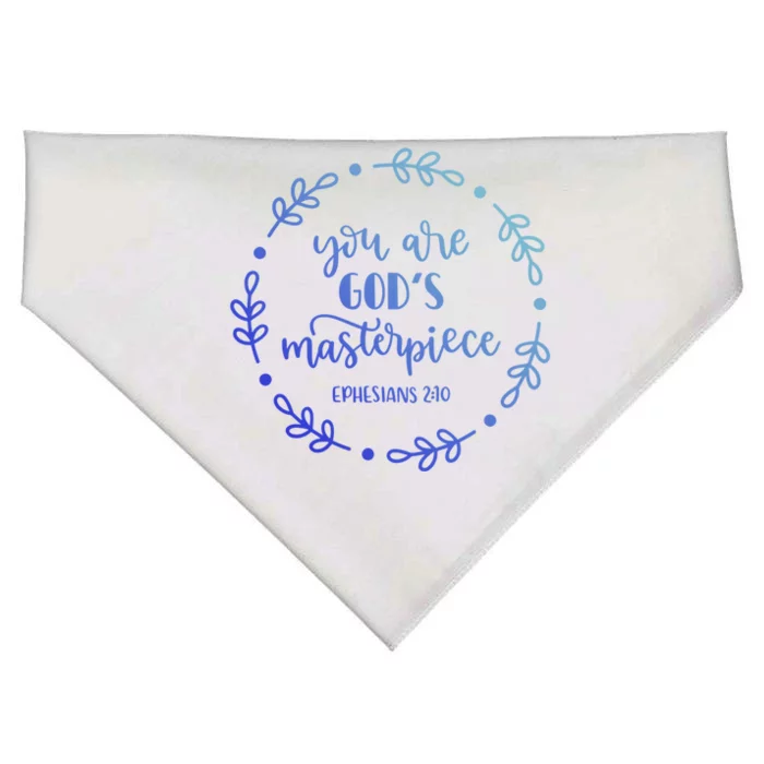 You Are His Masterpiece Bible Quote Religious Belief Design Cute Gift USA-Made Doggie Bandana