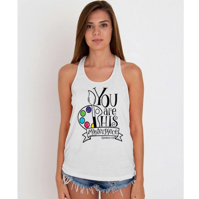 You Are His Masterpiece Christian Women's Knotted Racerback Tank