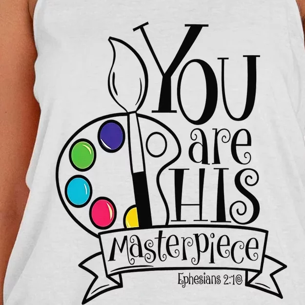 You Are His Masterpiece Christian Women's Knotted Racerback Tank