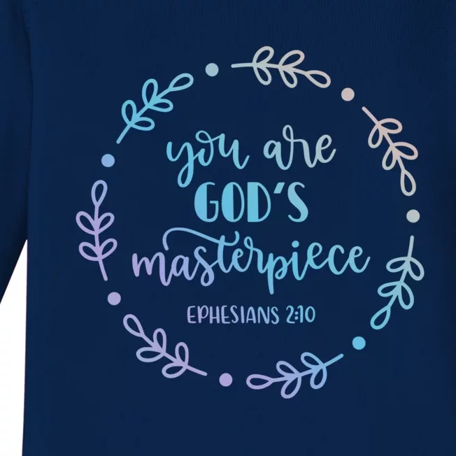 You Are His Masterpiece Bible Quote Religious Belief Design Gift Baby Long Sleeve Bodysuit