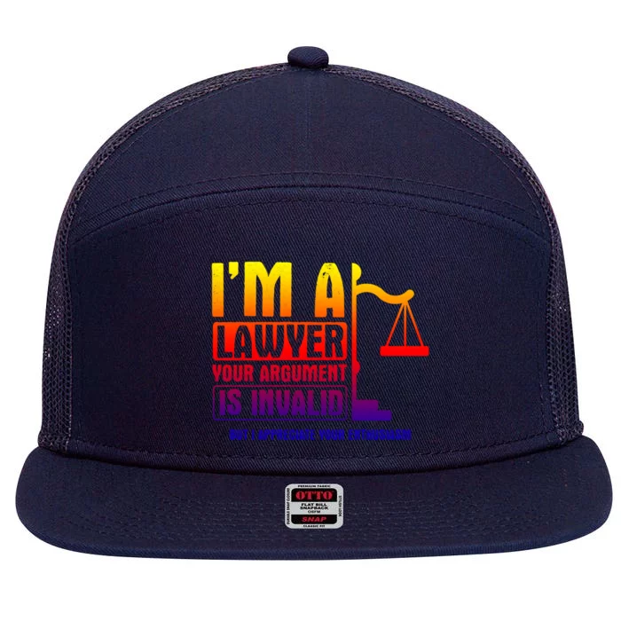 Your Agrut Is Invalid But I Appreciate Lawyer Cool Gift 7 Panel Mesh Trucker Snapback Hat