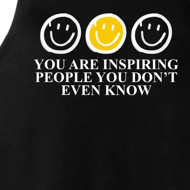 You Are Inspiring People You Don't Even Know Smile Face Ladies Tri-Blend Wicking Tank