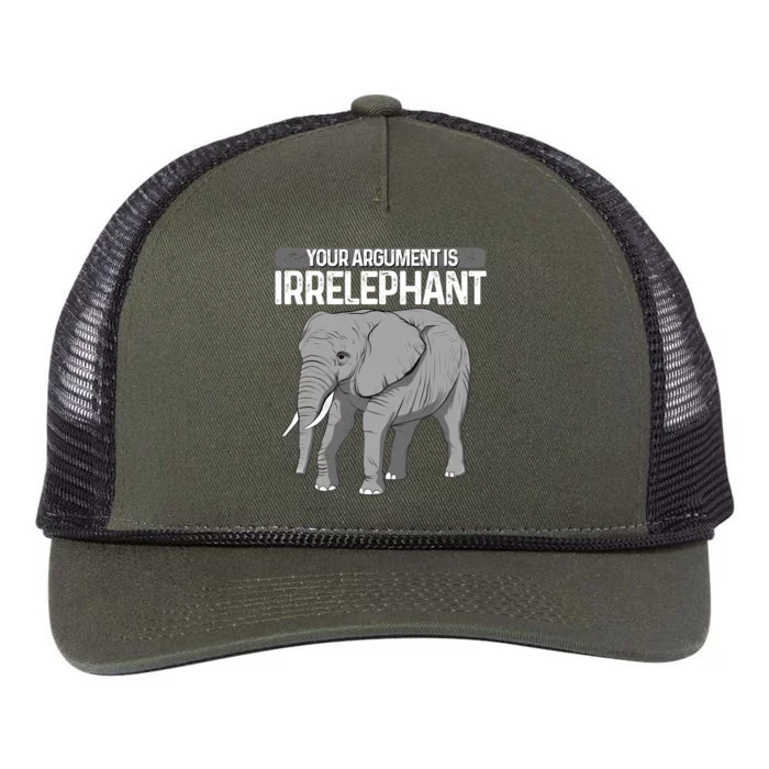 Your Argut Is Irrelephant Gift Funny Elephant Funny Gift Funny Gift Retro Rope Trucker Hat Cap