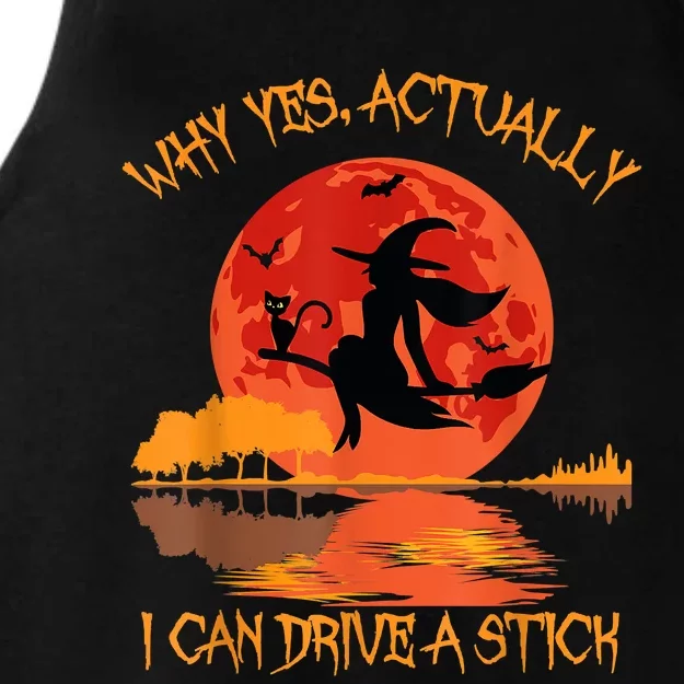 Yes Actually I Can Drive A Stick Halloween 2022 Ladies Tri-Blend Wicking Tank