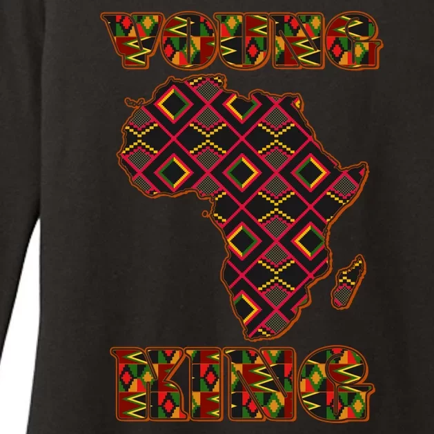 Young African King African Cloth Pattern Celebrating Black History Womens CVC Long Sleeve Shirt