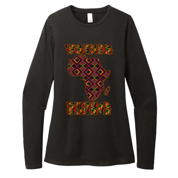 Young African King African Cloth Pattern Celebrating Black History Womens CVC Long Sleeve Shirt