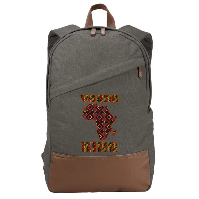 Young African King African Cloth Pattern Celebrating Black History Cotton Canvas Backpack