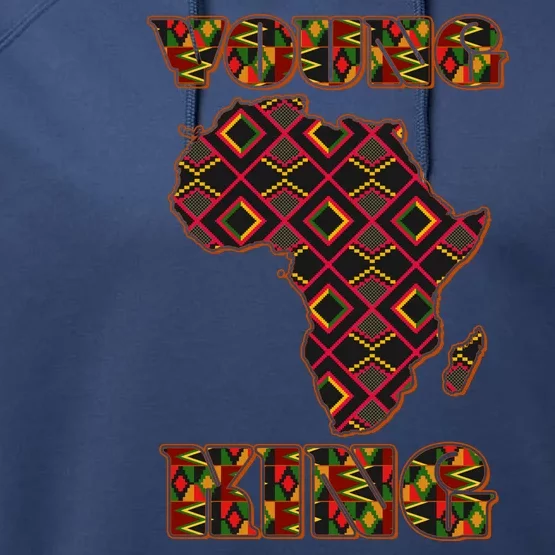 Young African King African Cloth Pattern Celebrating Black History Performance Fleece Hoodie