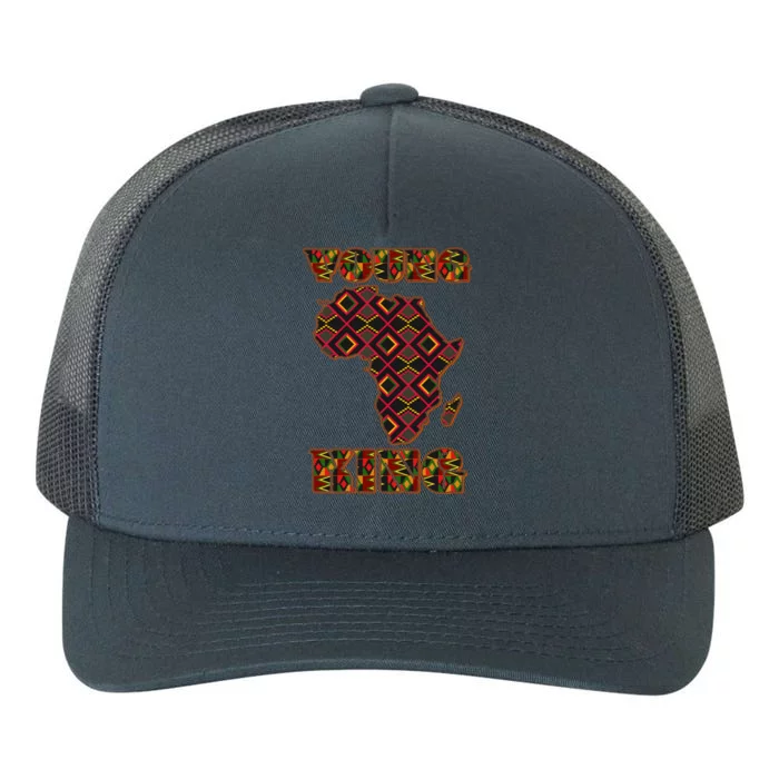 Young African King African Cloth Pattern Celebrating Black History Yupoong Adult 5-Panel Trucker Hat