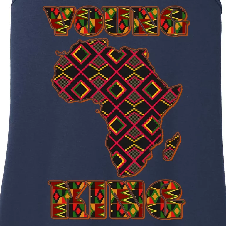 Young African King African Cloth Pattern Celebrating Black History Ladies Essential Tank