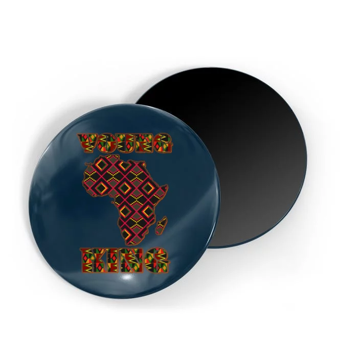 Young African King African Cloth Pattern Celebrating Black History Magnet