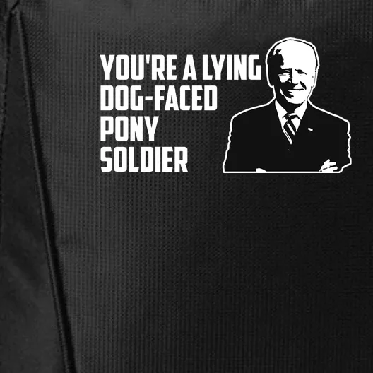 Youre A Lying Dog Faced Pony Soldier Joe Biden Meme City Backpack