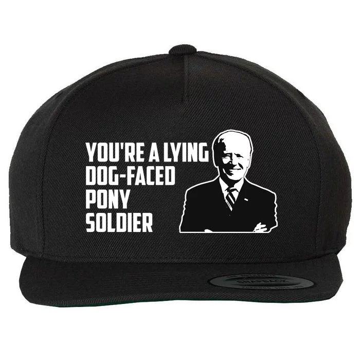 Youre A Lying Dog Faced Pony Soldier Joe Biden Meme Wool Snapback Cap