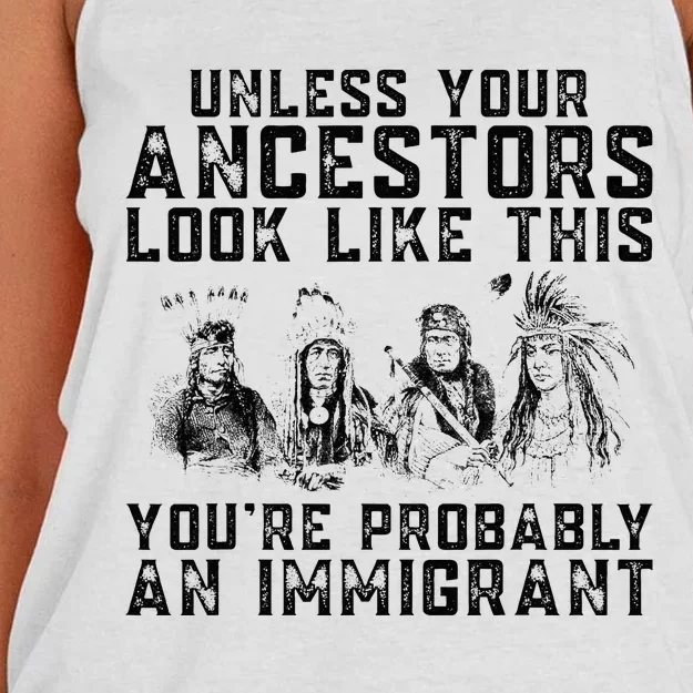 Your Ancestors Look Like This YouRe Probably An Immigrant Women's Knotted Racerback Tank