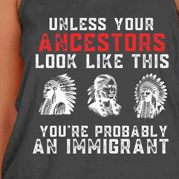 Your Ancestors Look Like This YouRe Probably An Immigrant Women's Knotted Racerback Tank