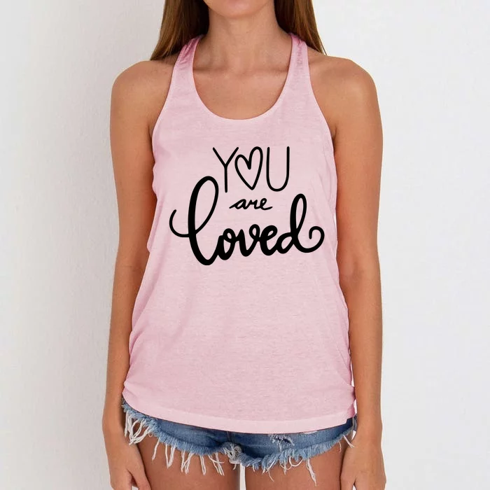 You Are Loved Cute Gift Women's Knotted Racerback Tank