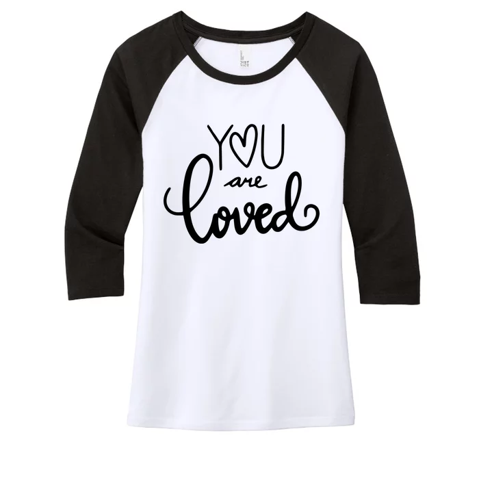 You Are Loved Cute Gift Women's Tri-Blend 3/4-Sleeve Raglan Shirt