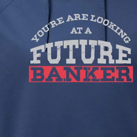 You Are Looking At A Future Banker Cute Gift Banking Idea Great Gift Performance Fleece Hoodie