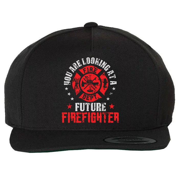 You Are Looking At A Future Firefighter Gift Wool Snapback Cap