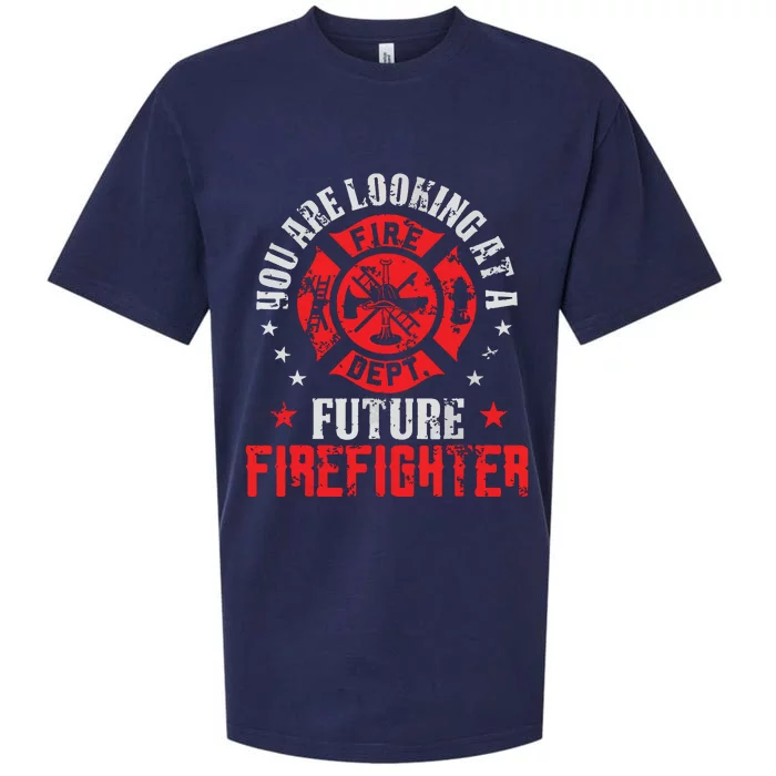 You Are Looking At A Future Firefighter Gift Sueded Cloud Jersey T-Shirt