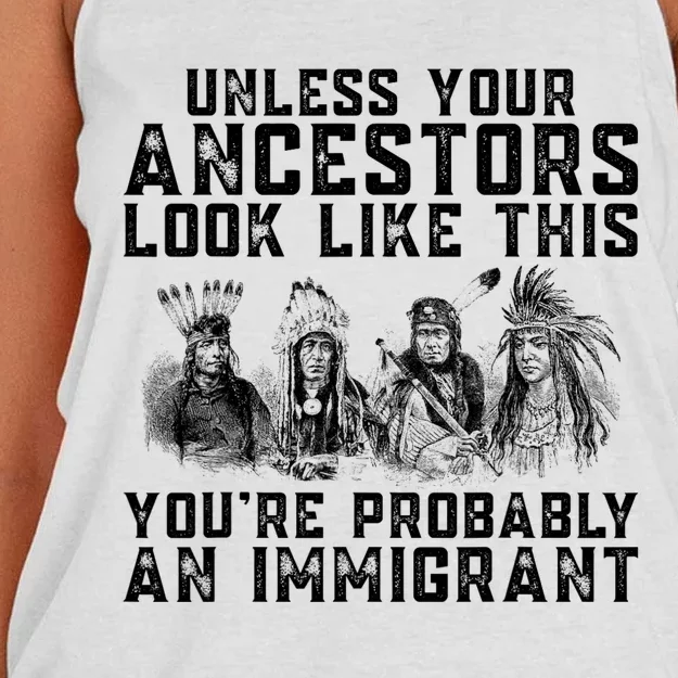 Your Ancestors Look Like This YouRe Probably An Immigrant Women's Knotted Racerback Tank