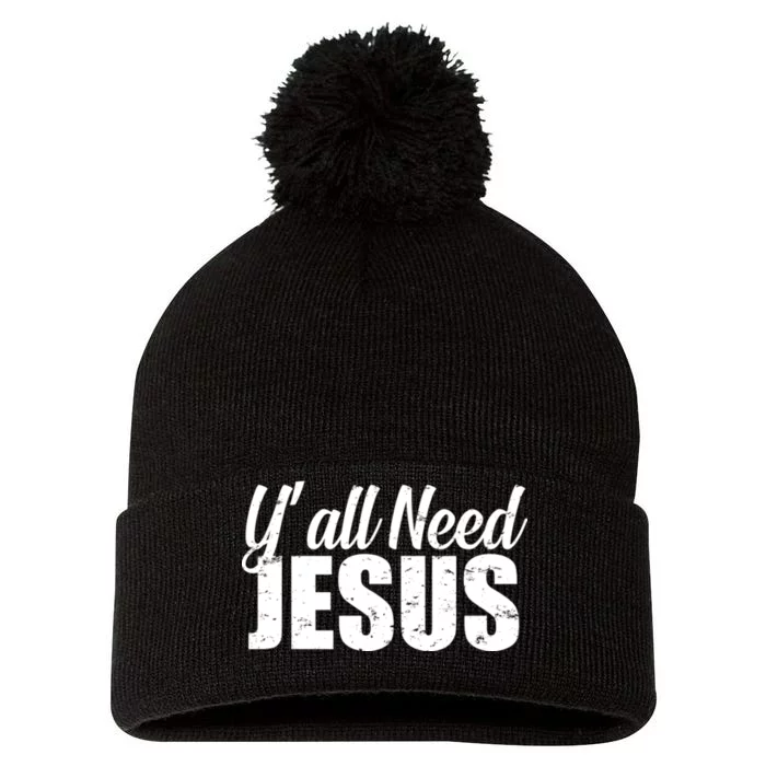 Yall Need Jesus Pom Pom 12in Knit Beanie