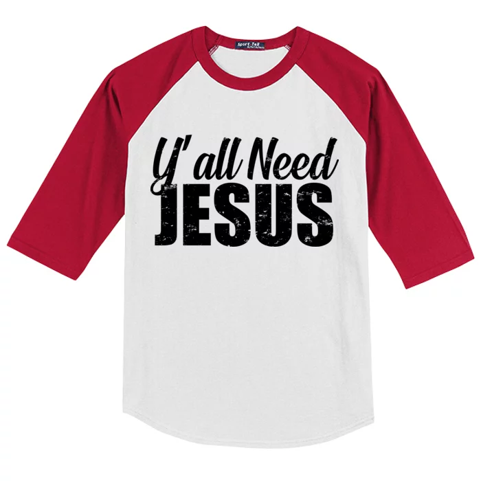 Yall Need Jesus Kids Colorblock Raglan Jersey