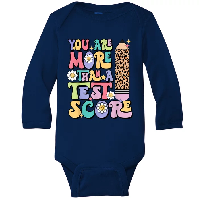 You Are More Than A Test Score Teacher Testing Day Womens Baby Long Sleeve Bodysuit