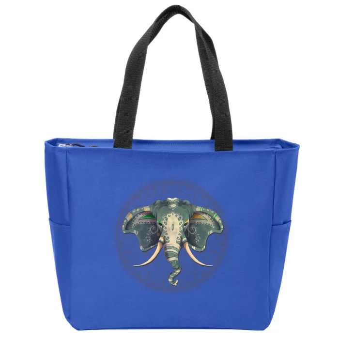 Yoga And Meditation Elephant Pose Hamsa Hand Sukhasna Cool Gift Zip Tote Bag