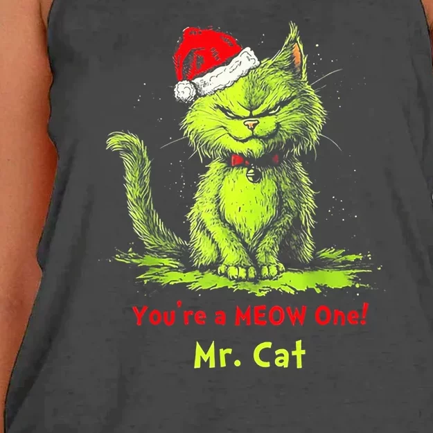 YouRe A Meow One Mr Cat Women's Knotted Racerback Tank