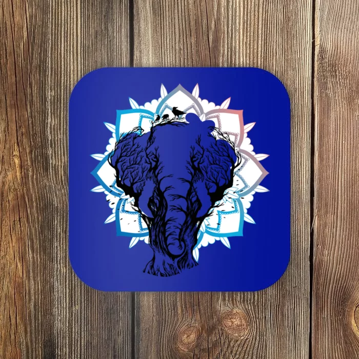 Yoga And Meditation Elephant Pose Hamsa Hand Sukhasna Gift Coaster