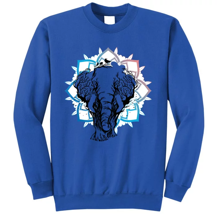 Yoga And Meditation Elephant Pose Hamsa Hand Sukhasna Gift Tall Sweatshirt