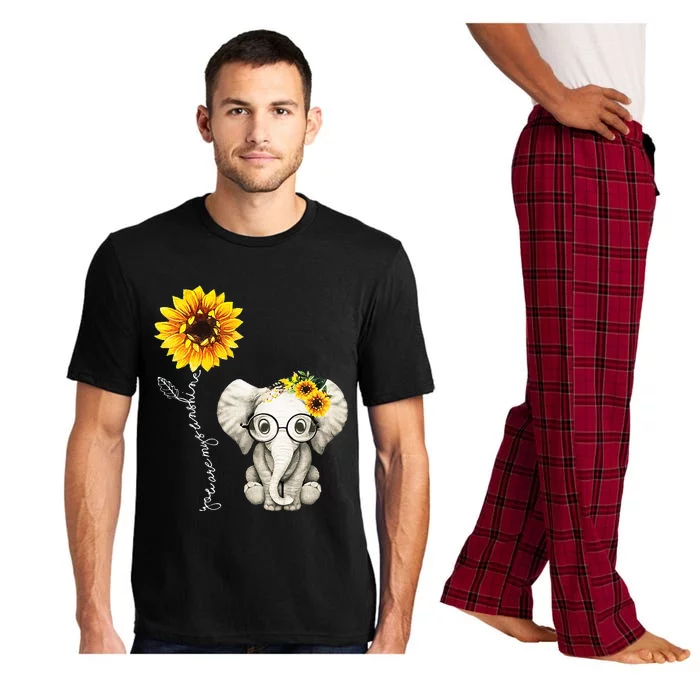 You Are My Sunshine Hippie Sunflower Elephant Gift Friend Pajama Set