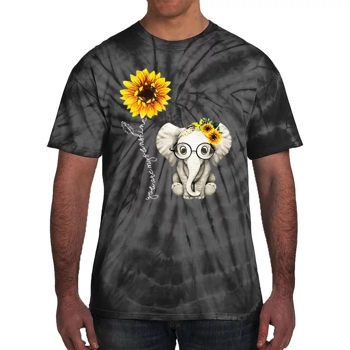 You Are My Sunshine Hippie Sunflower Elephant Gift Friend Tie-Dye T-Shirt