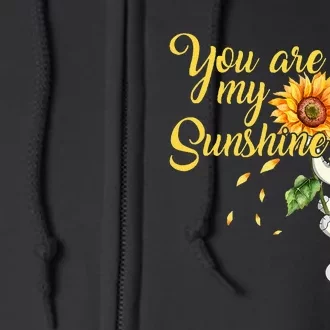 You Are My Sunshine Hippie Sunflower Elephant Full Zip Hoodie